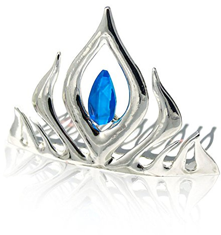 KUZHI Frozen Elsa Tiara Coronation Crown - Silver Metal