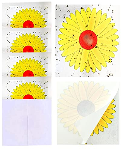 20PCS Floral Window Fly Stickers, Flies Sticker Trap for Indoor Insect Pest Attractor and Eliminator