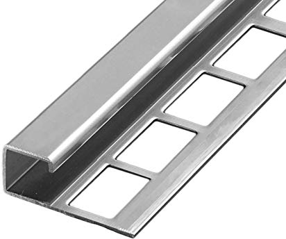 HORI® Fliesenprofil Quadroprofil aus Edelstahl I Fliesenabschlussprofil, Eckprofil, Kantenschutz, Langlebiges Fliesenprofil I Stück à 2,50 m I Höhe: 8.00 I glänzend