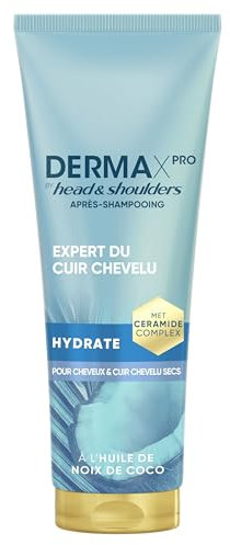 Head & Shoulders DermaXPro by Hydrate Après-Shampoing Léger 220ml avec Huile de Coco et Complexe de Céramides, Cuir Chevelu Sec