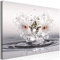 B&D XXL - Wandbilder Blumen 120x80 cm 1 tlg - Leinwandbild Leinwand Bilder Wand Deko Wohnzimmer Bild Schlafzimmer Leinwandbilder Wandbild Groß Wand Deko Design - Lilien Zen Spa Wasser 3d Optik Natur