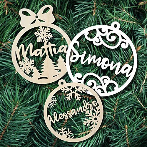 dataprojectshop.com - Set di Palline (2/4/6 pz) di Natale disponibili in Varie Forme Misure e Materiali. Palline Natalizie con Nome. Idea Regalo Come Decorazione di Natale Personalizzata