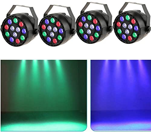 4x15W LED Par Licht 12 LED Strahler DMX Bühnenlicht Disco Lichteffekte RGBW Scheinwerfer for DJ Discolicht Hochzeit Partylicht