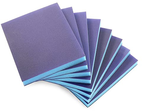 Jamiikury - 8 spugne abrasive a grana 280, lavabili e riutilizzabili, spugne di carta vetrata per legno, metallo, mobili, vernici e cartongesso