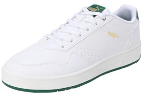 Puma Unisex Adults Court Classic Sneakers, Puma White-Vine-Puma Gold, 8.5 UK
