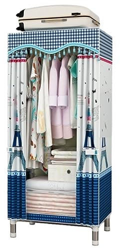 Garderob Bärbar Garderob Garderobsskåp Kombinationsgarderob Hänggarderob Förvaringsorganisator Stålrörsskåp Hylla Hopfällbar Garderob Vikbara (Color : A, Size : 62 * 45 * 170cm)