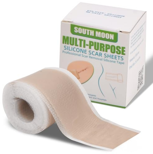 Cozlly Silikon Narbenpflaster (1.6'' x 118''/4 x 300cm), Silikonpflaster für Narben, Silicone Scar Sheets, Professionell für Narben Durch C-Sektion, Operationen, Verbrennungen, Keloid, Akne und Mehr