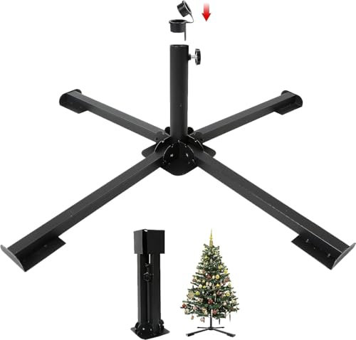 Foldable Weihnachtsbaumständer für 60cm bis 230cm Weihnachtsbaum, Heavy-Duty Metall-Weihnachtsbaumsockel für lebende und künstliche Bäume, trägt bis zu 50kg, 2,54cm bis 3,65cm Durchmesser