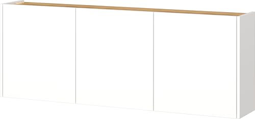 Germania Schuhschrank 1345-513 GW-Libbiano, in Weiß/Navarra-Eiche-Nb., mit geringer Tiefe, 138 x 52 x 25 cm (BxHxT)