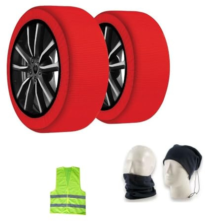 CALZE DA NEVE 205/55 R16 PER PNEUMATICI CON CERCHIO 16 TAGLIA M CALZA DA NEVE OMOLOGATA PER TRATTI DI STRADA MISTA TRA GHIACCIO E NEVE 1 COPPIA=2 PEZZI PER AUTO,SUV,4X4,FURGONI