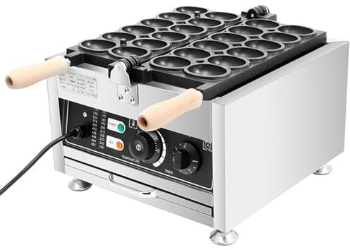 Hydravex Gaufrier électrique pour œufs, gaufrier Commercial en Forme de Boule d'œuf 1800 W, Machine à gâteaux antiadhésive, Machine à collation avec 2 plaques réversibles, gaufrier à Bulles