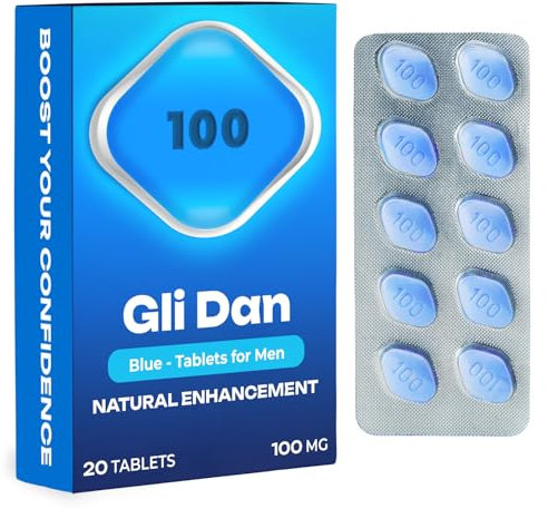 GliDan - 20 Blue Tablets for Men | 100MG Natural Energy Support | Korean Ginseng Blend for Stamina & Vitality | Herbal Power for Physical Performance & Active Lifestyles