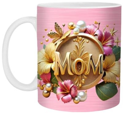 Djowyh mamma massa, mamma kaffekopp, keramisk mor dag alkoholkopp, blommönster elegant tekopp för nya mödrar vän på födelsedagen
