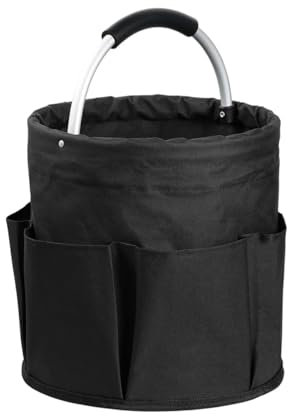 Cestino porta Attrezzi con 6 Tasche Esterne,Carrello Pulizie con Manico,Borsa Organizer Pieghevole,Contenitore Organizer per La Pulizia Professionali,Borsa per La Pulizia,Facile Pulire e Trasportare