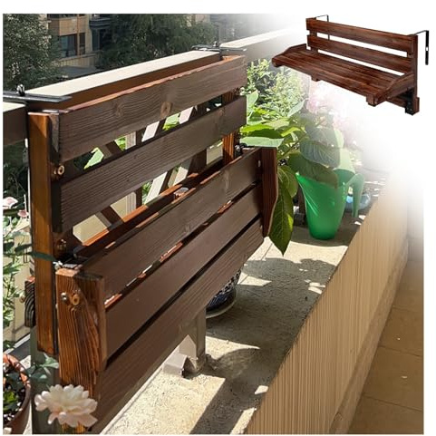 Mesa plegable compacta de madera maciza para balcón, escritorio colgante para jardín y terraza, ideal para muebles de exterior, 90 x 23 cm, perfecto para espacios pequeños y oficina en casa