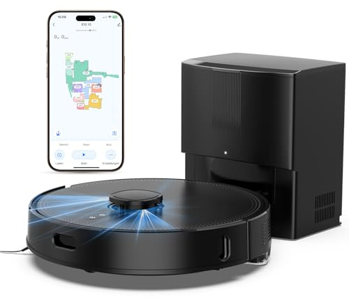 BOTLUXE Saugroboter mit Wischfunktion, Staubsauger Roboter mit Absaugstation 3.5L, 8000Pa Saugkraft, LiDAR Navigation, E10+ Saug und Wischroboter für Tierhaare Teppich Böden, APP Steuerung