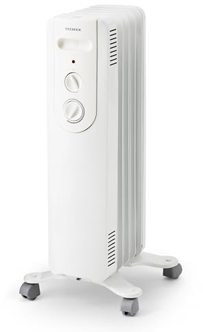 Adax NOVA 10 – Radiatore ad Olio 1000W | Stufa Elettrica con Termostato Regolabile, Silenziosa e Sicura | Riscaldatore Elettrico Portatile con Ruote, Protezione Antiribaltamento, Design Norvegese