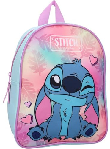mybagstory | Barnryggsäck | Liten skolväska för dagis och grundskola från 5 år | justerbara remmar | Presentidéer | Mått 29 x 22 x 9 cm, Stitch - rosa/blå, enfant, Klassisk