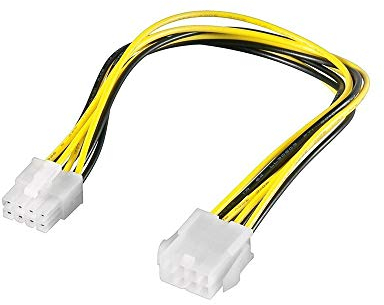 Goobay 51361 Prolunga Elettrica PC EPS, da 8 Pin, 0.28 m Lunghezza del Cavo