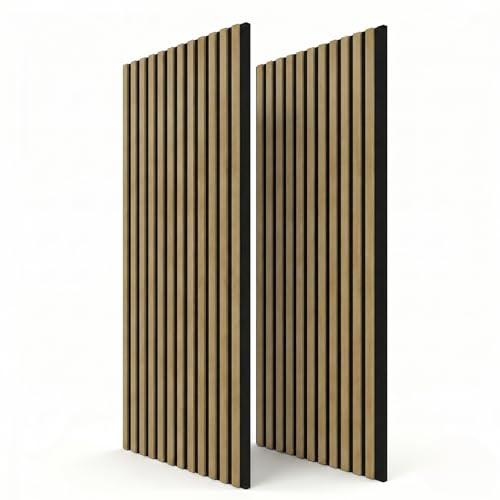 STEGU Panneau Acoustique Mural Tasseau Bois Lot 2 120x60cm Chêne | Isolation phonique, décoration murale contemporaine, certifié FSC/PEFC, disponible en plusieurs lots, effet 3D