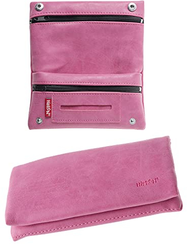 HIBRON Porta tabacco Borsello in vera pelle (58105 Rosa)
