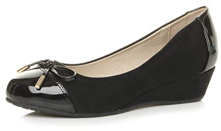Femmes Talon compensé mi-Bas élégant Ballerine Chaussure Escarpins Pointure 7 40