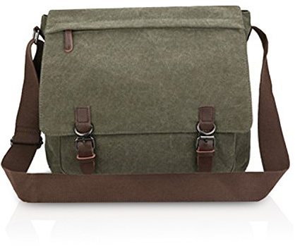FANDARE Unisexe Sac à Bandoulière Toile Sac d'épaule Mallette Homme Femme Sac de Messager pour 12.9 Pouce Laptop Sac de Facteur Crossbody Bag Grande Capacité pour Travail Fac Voyage Sport Business
