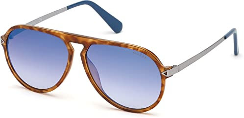 Guess Sonnenbrillen (GU-6941 53W) havana - matt silber - grau verlaufend mit blau verspiegelt effekt