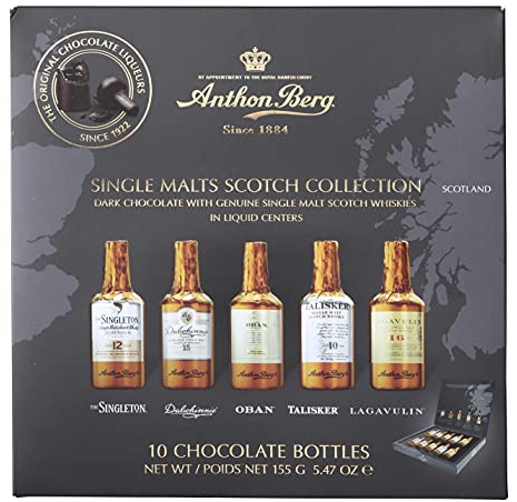 Anthon Berg 10-Piece Single Malts Scotch Collection Assorted Chocolates Set