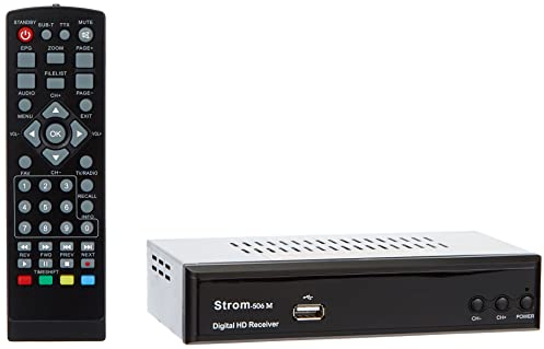 HD-Line Strom 506 - TNT HD Decodeur TNT HD pour TV/Recepteur TNT HD/Adaptateur TNT Décodeur TNT/Boitier TNT HD/Tuner TNT Decodeur TV Demodulateur TNT Decodeurs TNT Full HDMI Terrestre, Noir