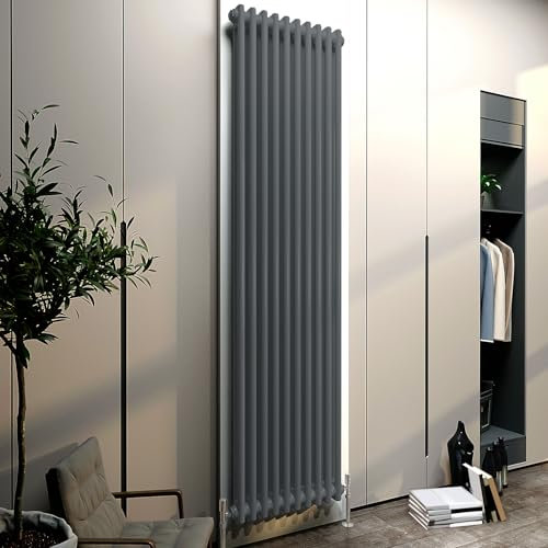 Acezanble∣Traditional 2 Column Radiator Vertical Tall Rads Cast Iron Style anthracite-1800x470mm Centre Heating
