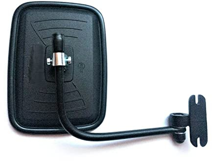 MelTruck Außenspiegel Universal mit Halter für Traktoren Bagger Baumaschinen Wohnmobile – E20 – flach – Ø10 mm Halterung – F182.800.200.570 (Fendt) 1701674M1 (Massey Ferguson)