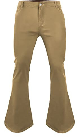 Pantalones acampanados para hombre de los años 70, pantalones acampanados de discoteca, trajes de los años 60 y 70, jeans vintage para hombre, marrón, 32W