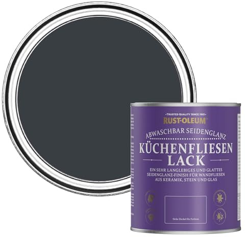Rust-Oleum abwaschbare Küchenfliesenlack in dunkelgrau mit Seidenglanz Finish - Anthrazit (Ral 7016) 750ML