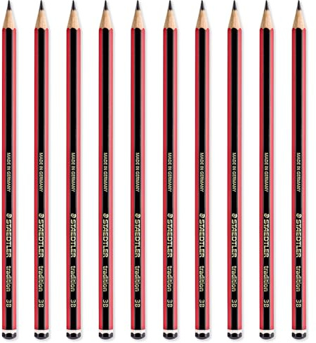 STAEDTLER Tradition Pencil - Drawing Sketching Art - Pack of 10 Pencils - Grade 3B