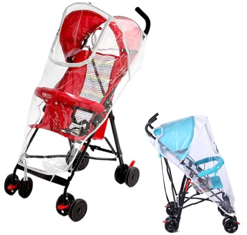 Regenschutz Kinderwagen, Universal Komfort Regenschutz, Regenschutz Buggy, Winddichte Abdeckung für Kinderwagen, Einfache Montage, Wasserdicht, Schützen vor Sonne, Staub, Schnee, Transparent