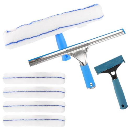 WOPPLXY Kit Nettoyage Vitre, Lave Vitre avec Brosse Microfibre, Raclette Vitre Professionnel pour des Fenêtres de Chambre à Coucher et des Rétroviseurs de Voiture Propres