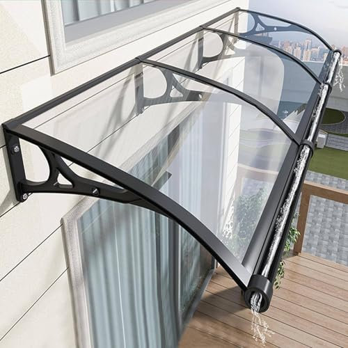 Generisch Outdoor-Fenstermarkise aus Polycarbonat mit Hohlkammerplatte für Haustür, Terrassenüberdachung, 60 x 80 cm