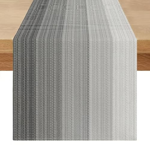 Runner da Tavolo Grigio 40 x 100 Moderno Esterni Primaverile Lavabile Nero Gradiente Tavolo da Cucina Decorazione per Feste e Vacanze Matrimoni Tavolino da Caffè