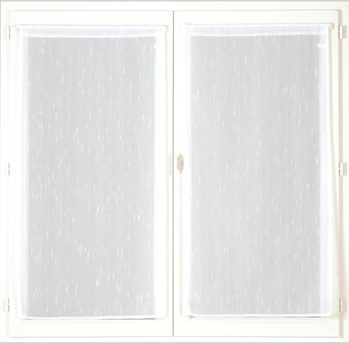Atout Ciel Paire de voilages avec Passe-Tringle prêts à Poser, 2X 60x160cm, Blanc