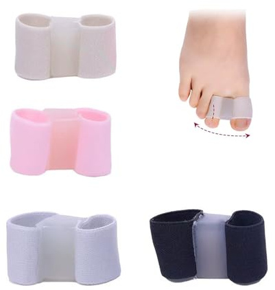 4 Pièces Ecarteur Orteil Courbés, SéParateurs D'orteils, Ecarteur Orteil Double, Correcteur Hallux Valgus Avec 2 Boucles, Correcteur Redresseur En Gel Pour Orteils Superposés Pour Homme Et Femme