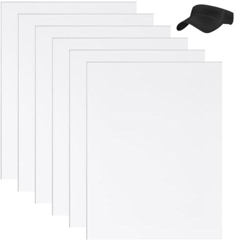 BENECREAT 6 Insert de Bord de Casquette Blanc Insert de Visière de Casquette de Baseball Rectangulaire de 28x21.7cm Outil de Réparation de Bord de Chapeau en Plastique pour Artisanale Fabrication