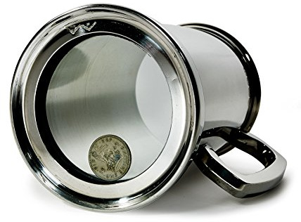 Shilling 1 pint Pewter Tankard Glass Base (Kings Shilling Tankard)