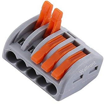 20Pcs 5 Way Spring Terminal Block Reusable Electric Cable Wire Connector
