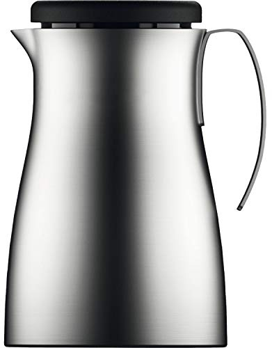 Helios Edelstahl-Isolierkanne Carat 1,0 Liter | doppelwandiger Edelstahlkörper | ohne Kunststoffdichtungen | spülmaschinenfest, Silber