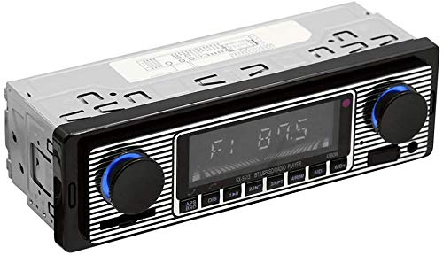Centeraly Radio de Coche FM Retro, Smart Player Bluetooth MP3 Con USB/Wav/Aux, Manos Libres, Llamada Digital - Negro