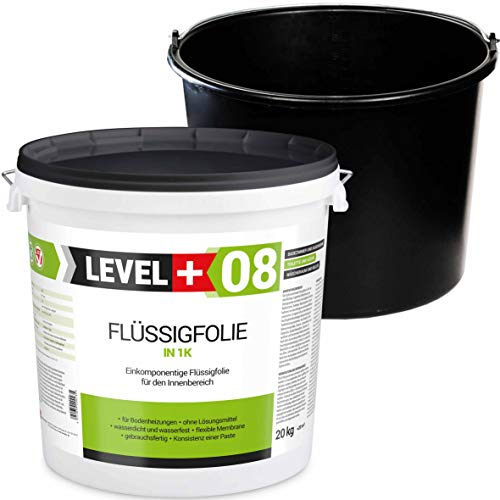 Juego de juntas de 20 kg de película líquida + cubo de mortero de PVC de 20 L para ducha, baño, cocina, masilla de sellado, película de sellado SET403