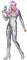 shoperama Silber Metallic Damen Catsuit Schuppenmuster Space Girl Disco Astronautin Festival Bodysuit Overall, Größe:L/XL