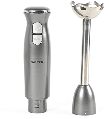 Salter EK4248GUNMETAL Cosmos Hand Blender, 2 Speed Settings, 400 W, Detachable Stainless Steel Rod & Blades, Ideal For Soups, Smoothies & Sauces, Gunmetal Grey/Silver