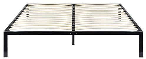 i-flair 180x200 cm Metallbett i-Base, minimalistisches Bettgestell, Futonbett und Gästebett mit Stauraum, Saugroboter und Unterbettbewahrung Freundlich